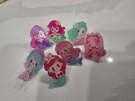 Mermaid Acrylics - Straw/pencil or pen charms