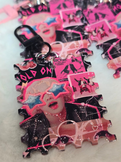 Rose of Black Pink Acrylic Keychain