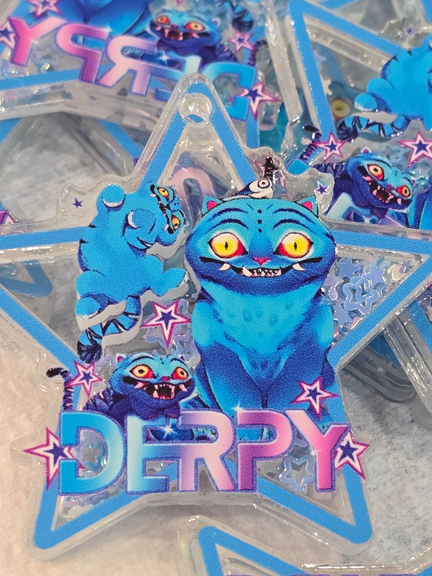 Derpy Kpop Demon Hunter Cat- Acrylic shaker Set of 5pcs