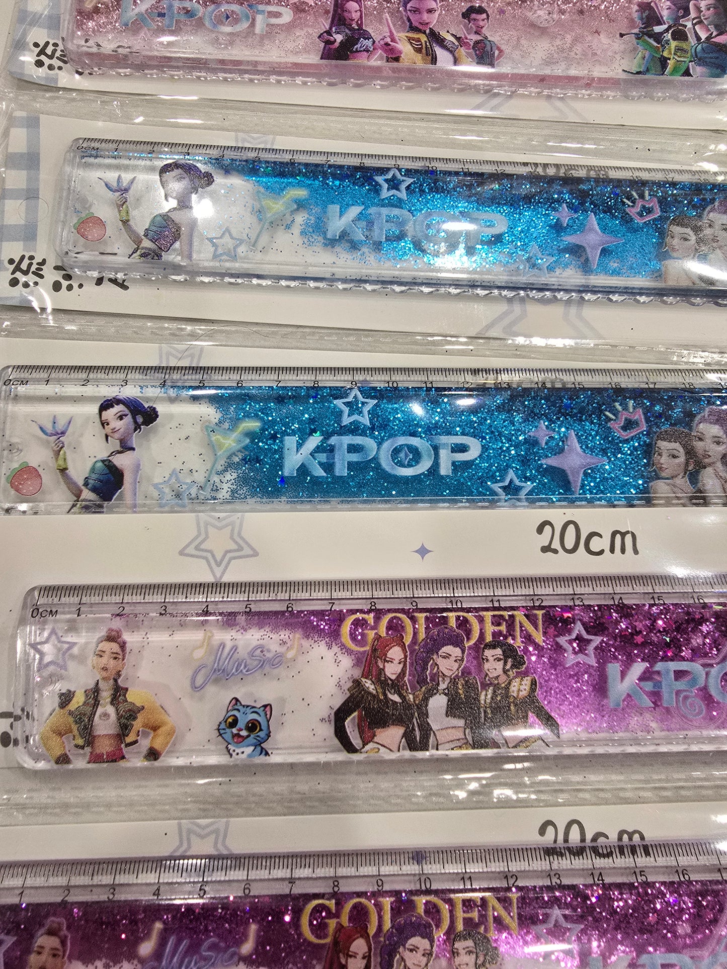 Kpop glittery shaker ruler