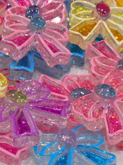 Cute glitter bow charms
