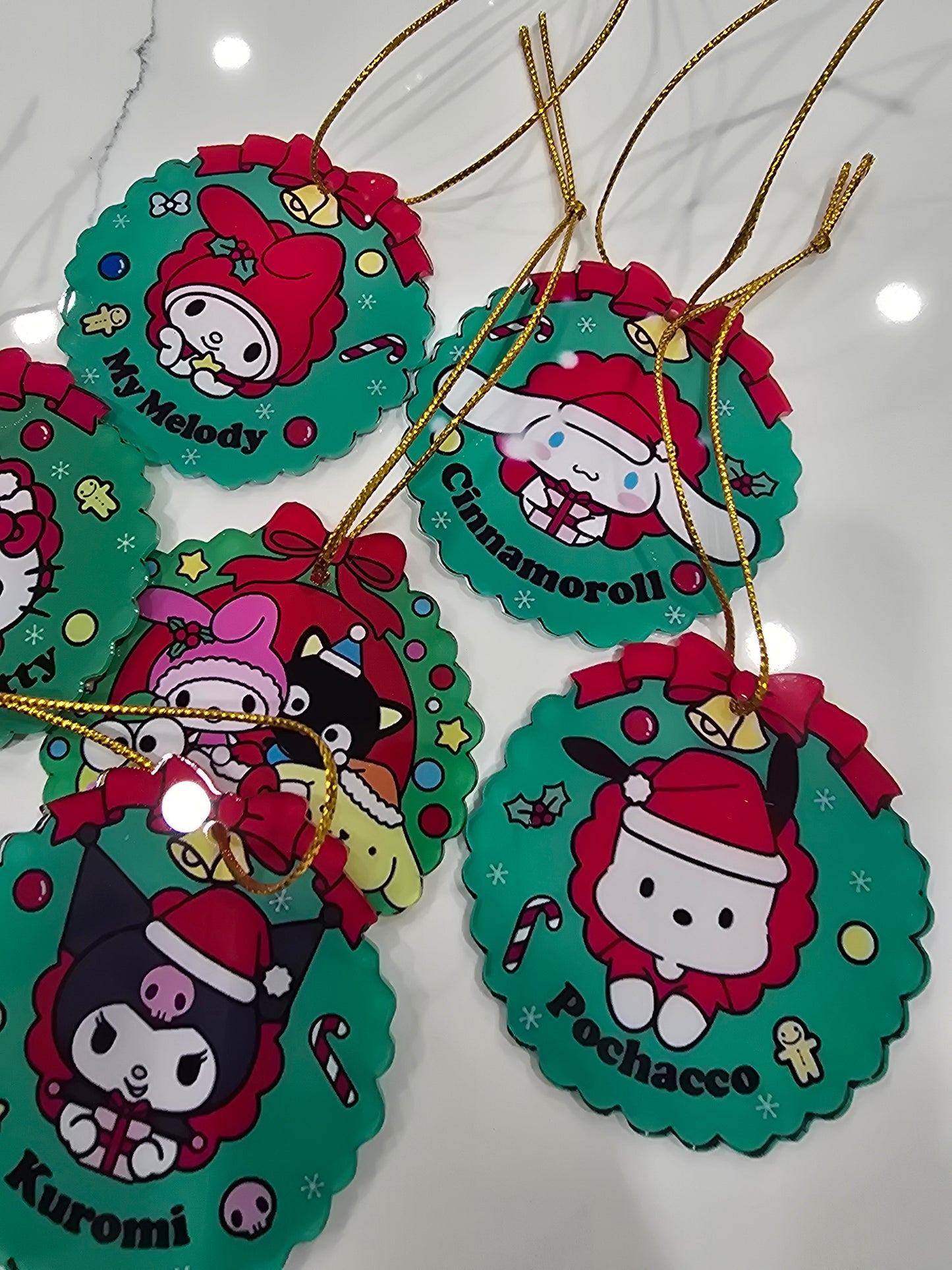 San san Christmas Acrylic Ornaments set