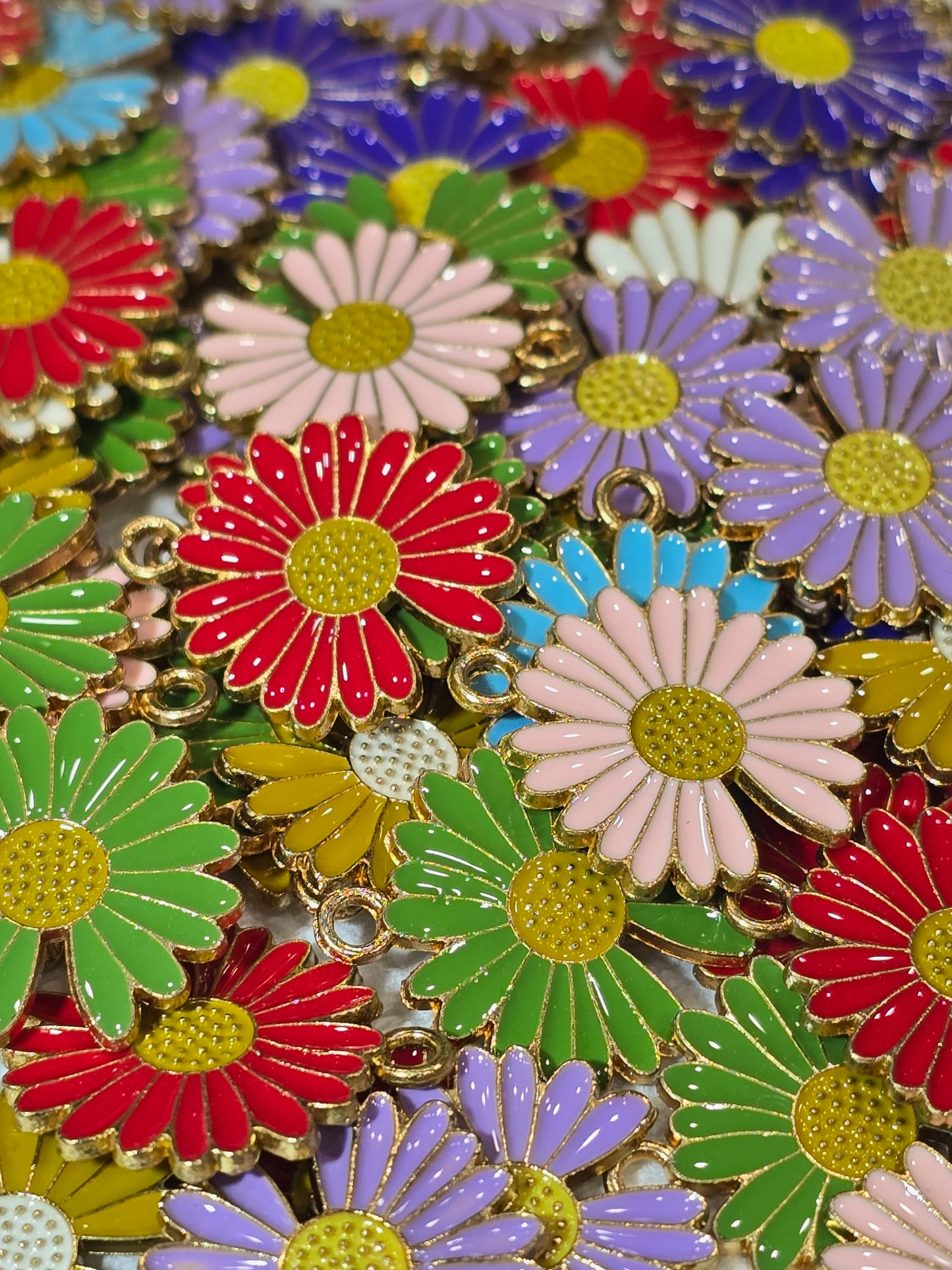 Flowers - Metal Charm Pendant