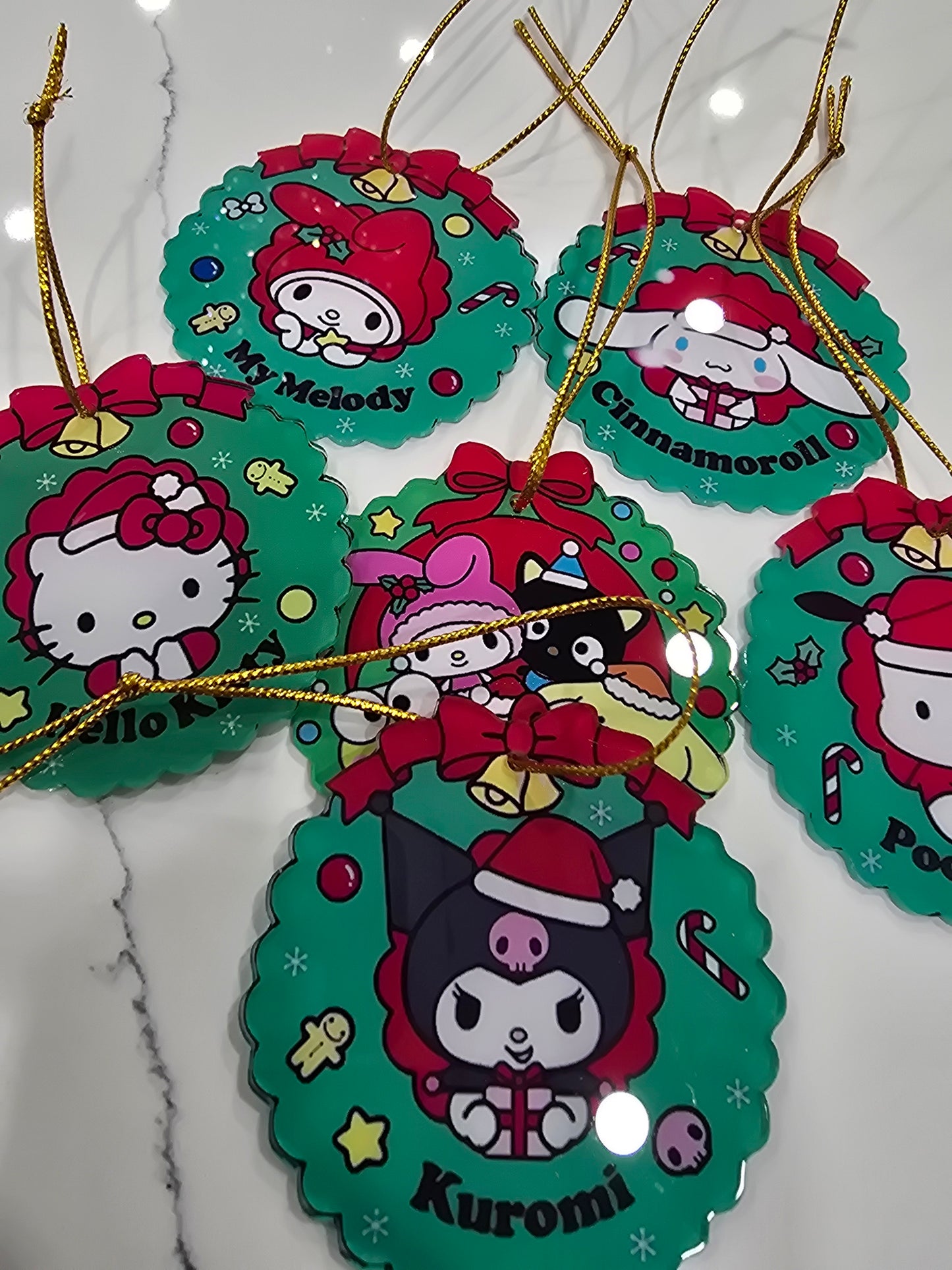 San san Christmas Acrylic Ornaments set