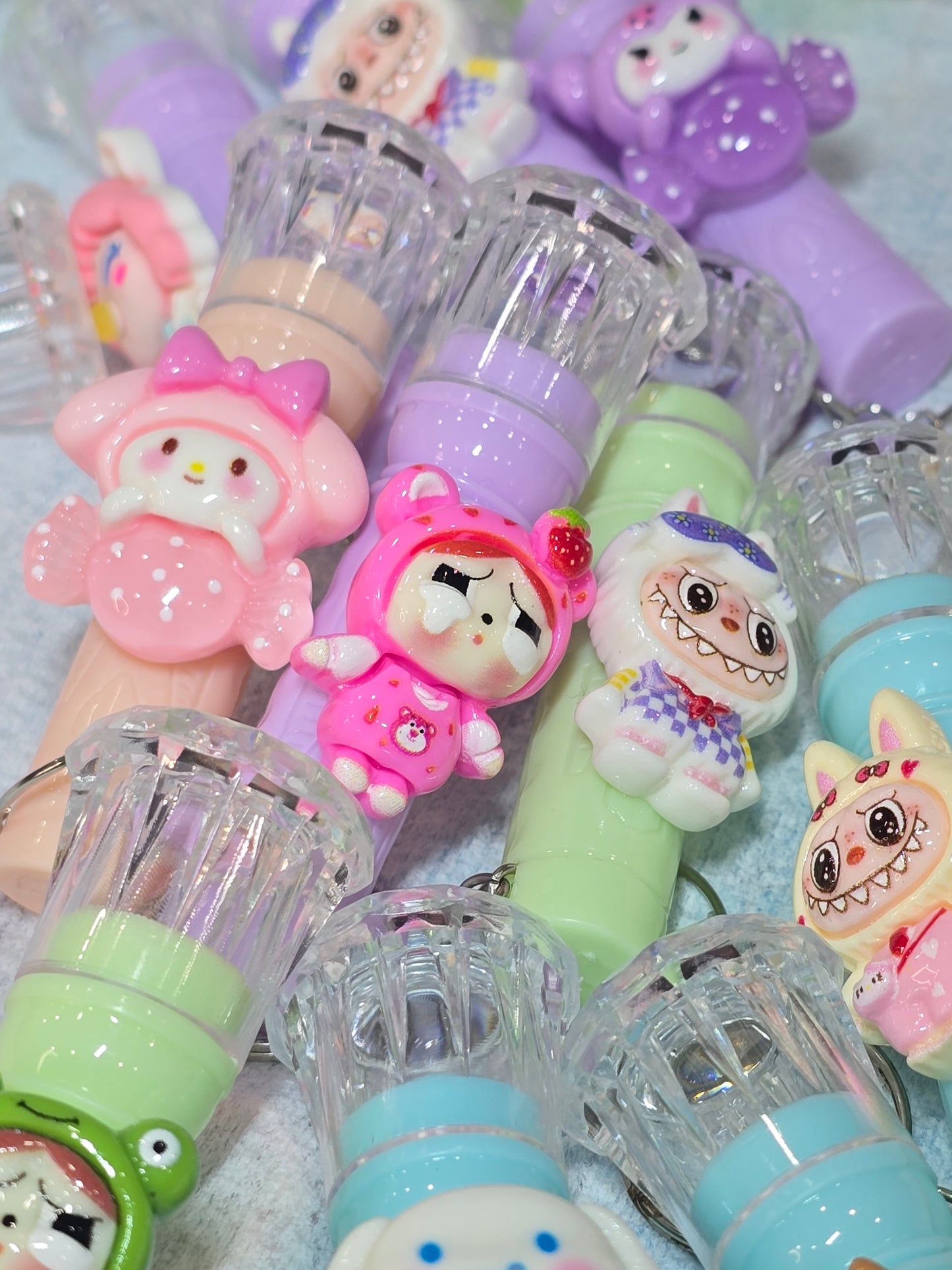 Popmart and Sansan set of 3 mini flashlight