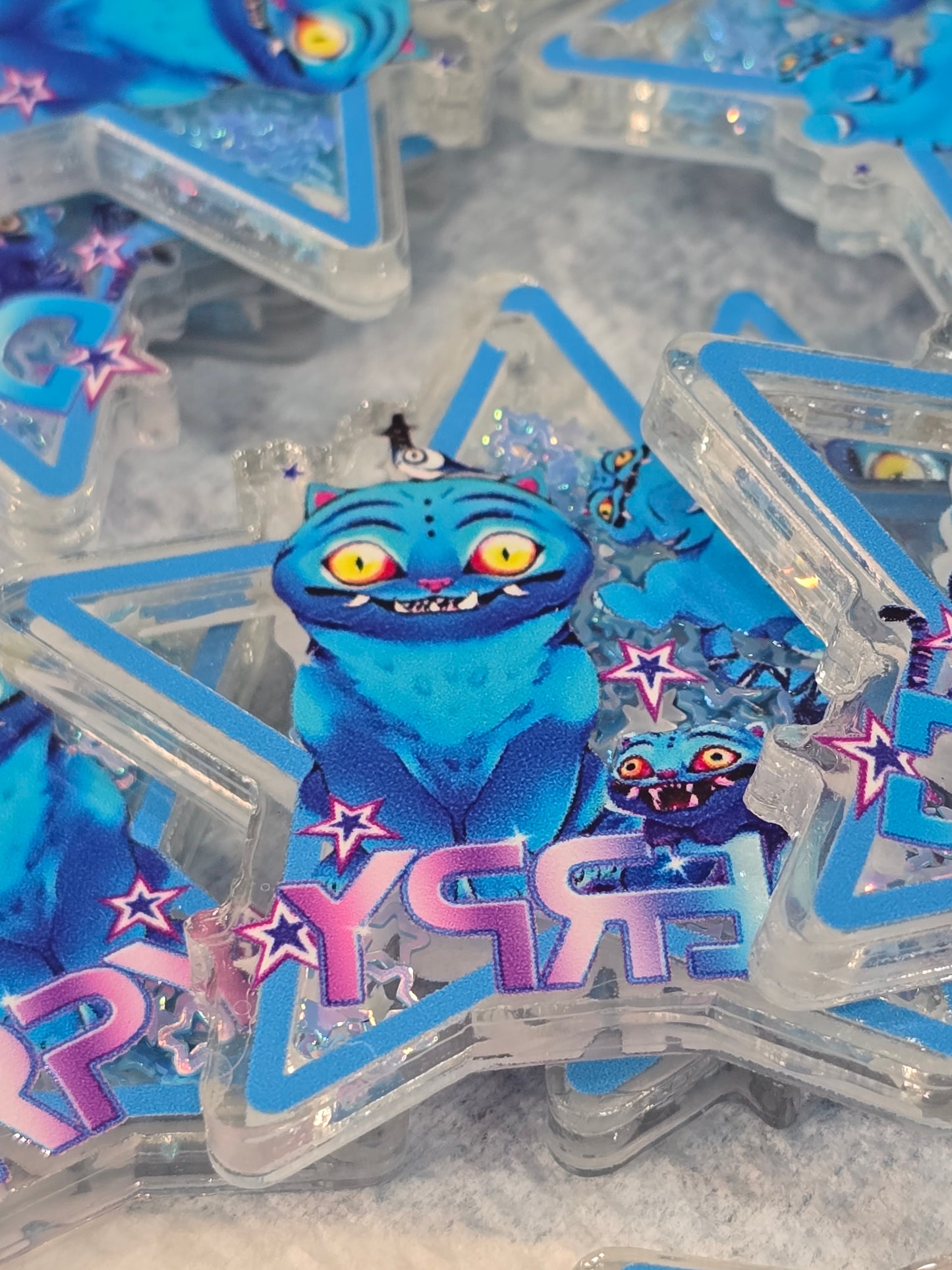 Derpy Kpop Demon Hunter Cat- Acrylic shaker Set of 5pcs