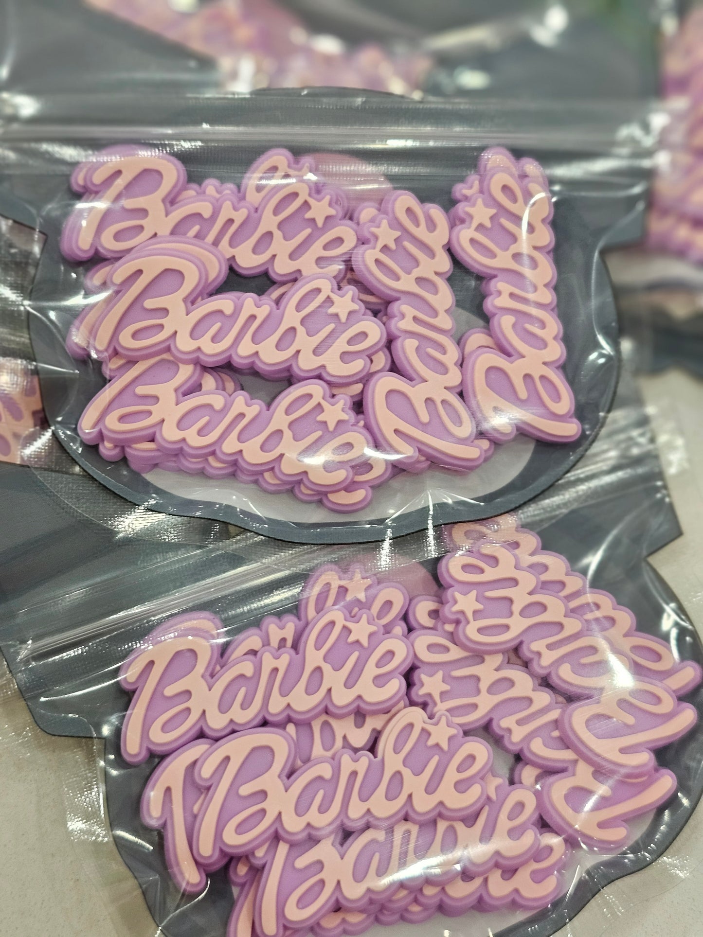 Barbie purple & pink- Soft Charms set of 12pcs