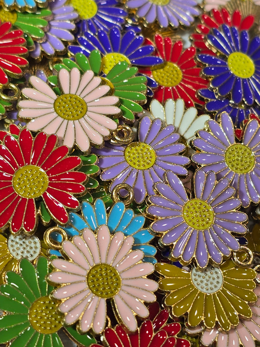 Flowers - Metal Charm Pendant