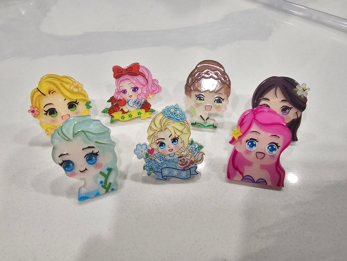 Princesses Acrylics - Straw/pencil or pen charms