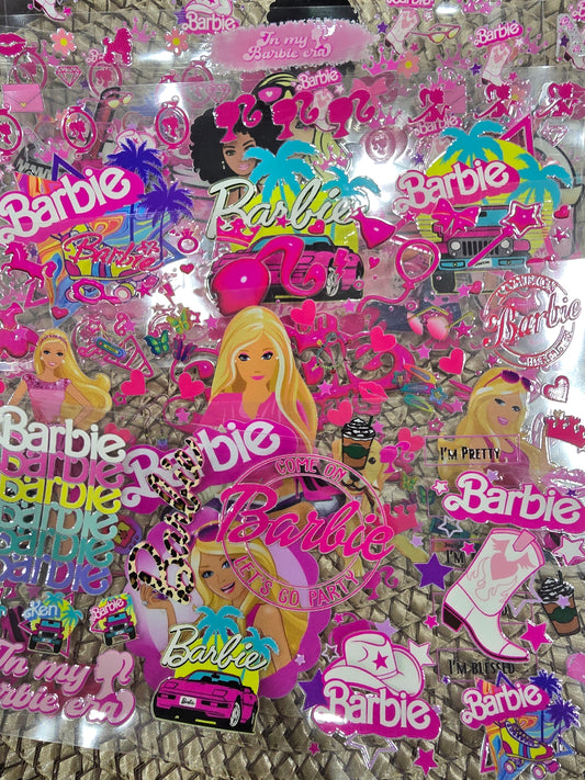 Barbie -UV DTF Wrap 16oz Bundle mix 10pcs