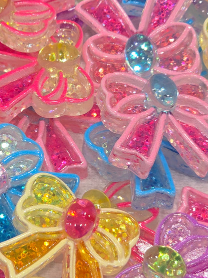 Cute glitter bow charms