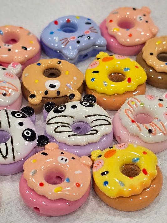 Donut animals colorful 16mm beads