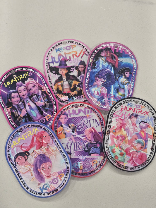 KPOP Dhunter - huntrix Laser Acrylic keychain with hole 6pcs in 1 pack