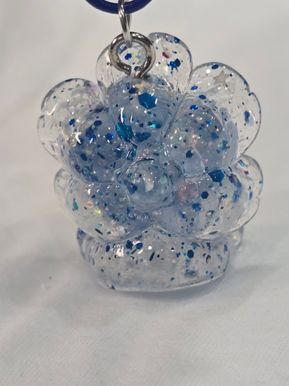 SP Flower blue - 3D Charms Keychain