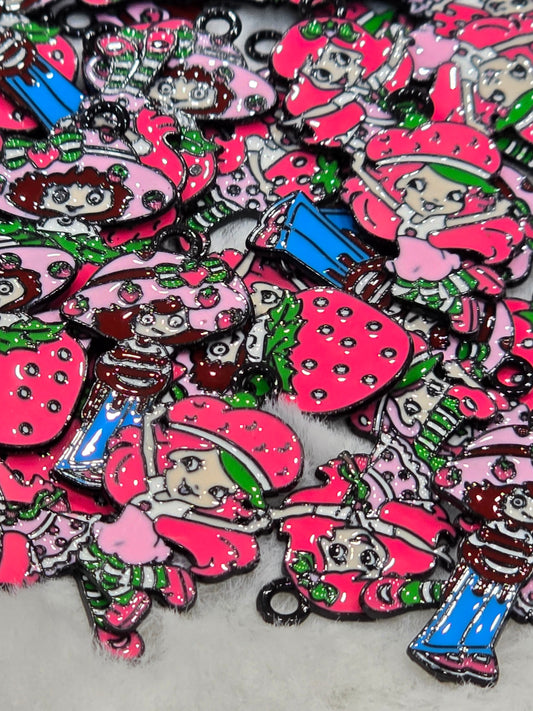 Strawberry Shortcake- Metal Charm Pendant