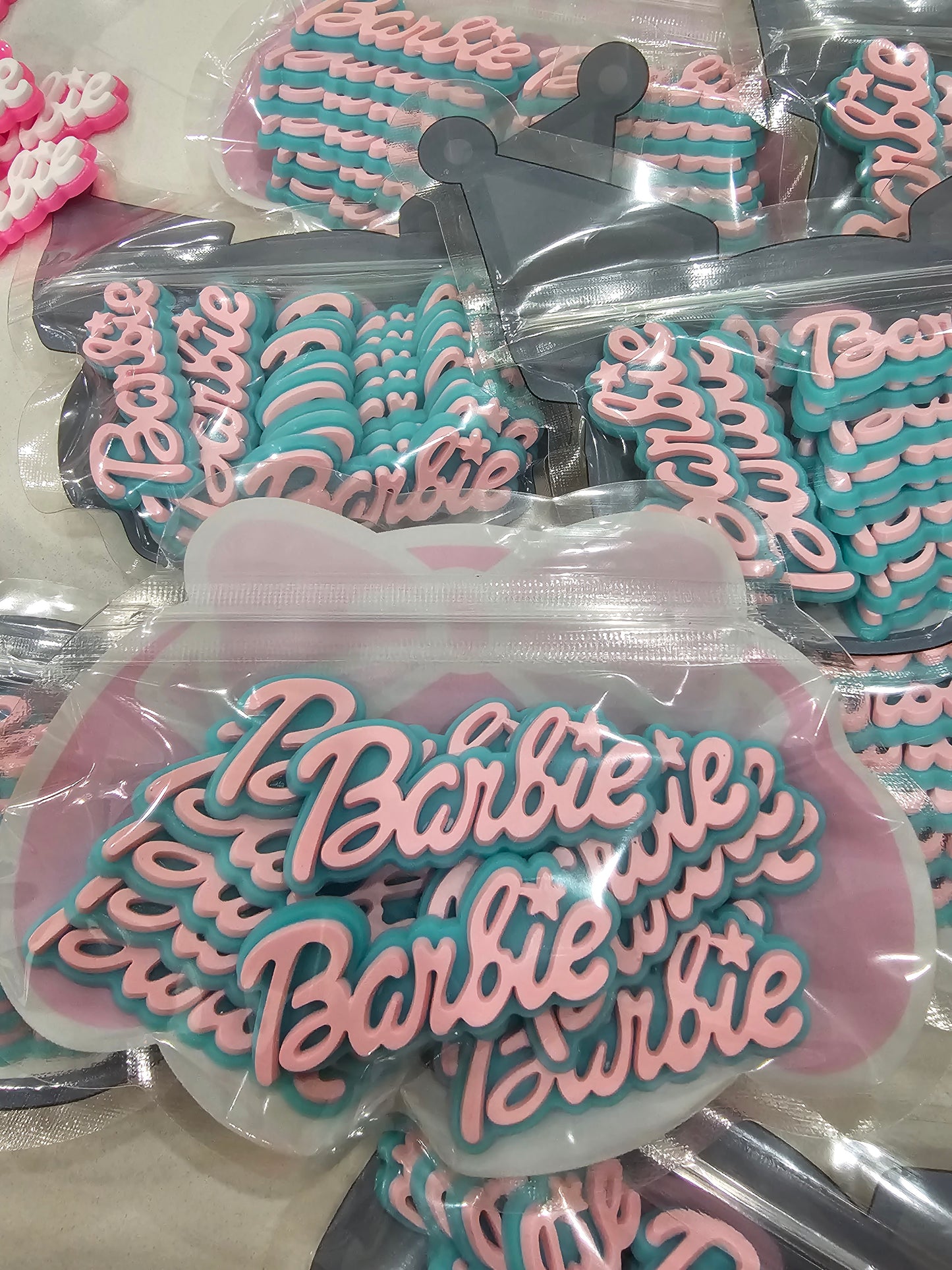 Barbie teal&pink- Soft Charms set of 12pcs