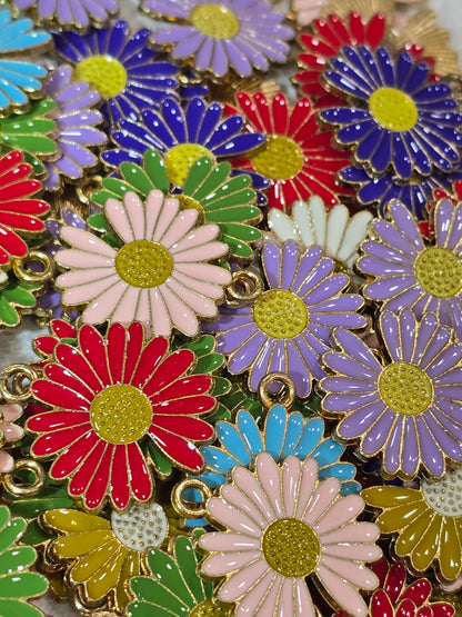 Flowers - Metal Charm Pendant