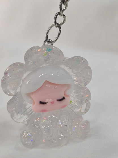 SP Flower White - 3D Charms Keychain