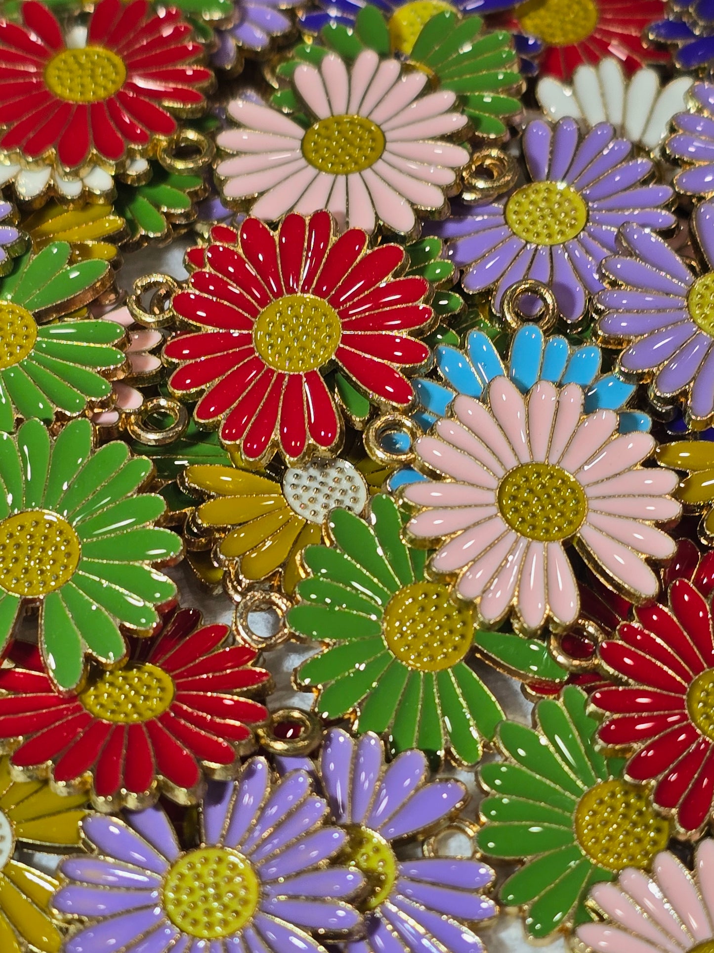 Flowers - Metal Charm Pendant