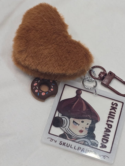 SP popmart acrylic with heart pompoms keychain