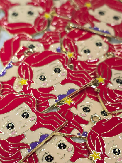 Cute Mermaid - Metal Charm Pendant