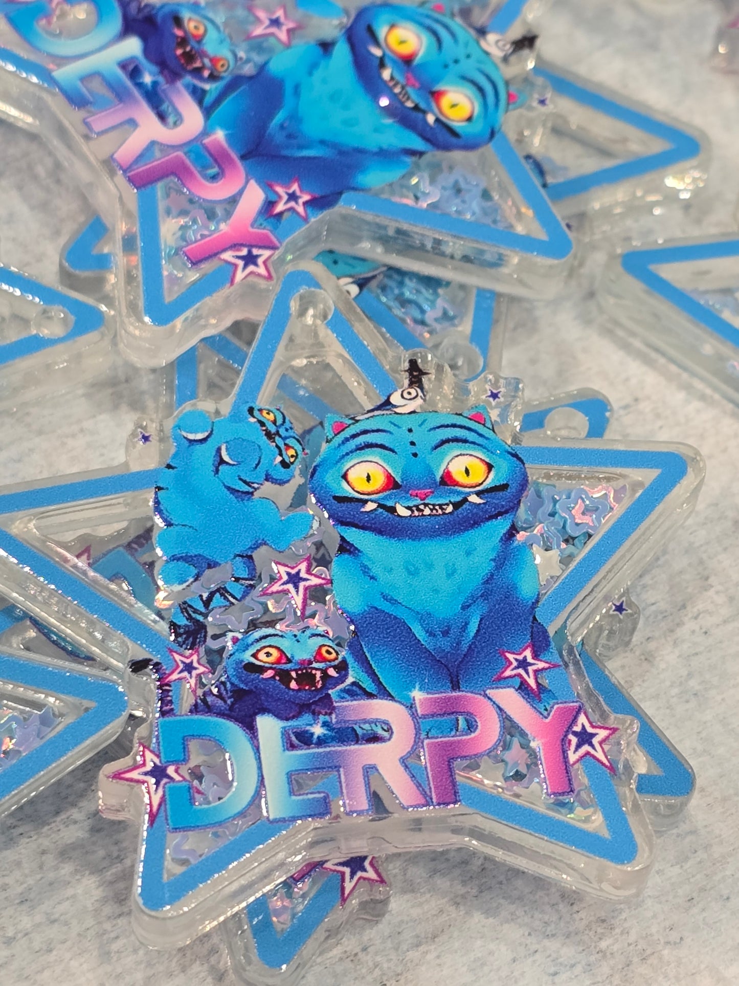 Derpy Kpop Demon Hunter Cat- Acrylic shaker Set of 5pcs