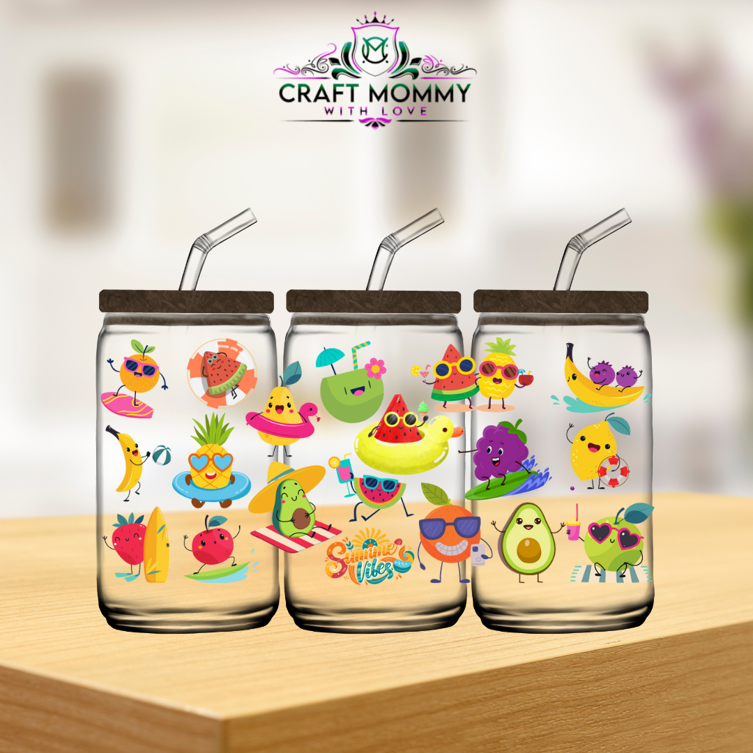 Summer fruit kawaii- UV DTF Stickers