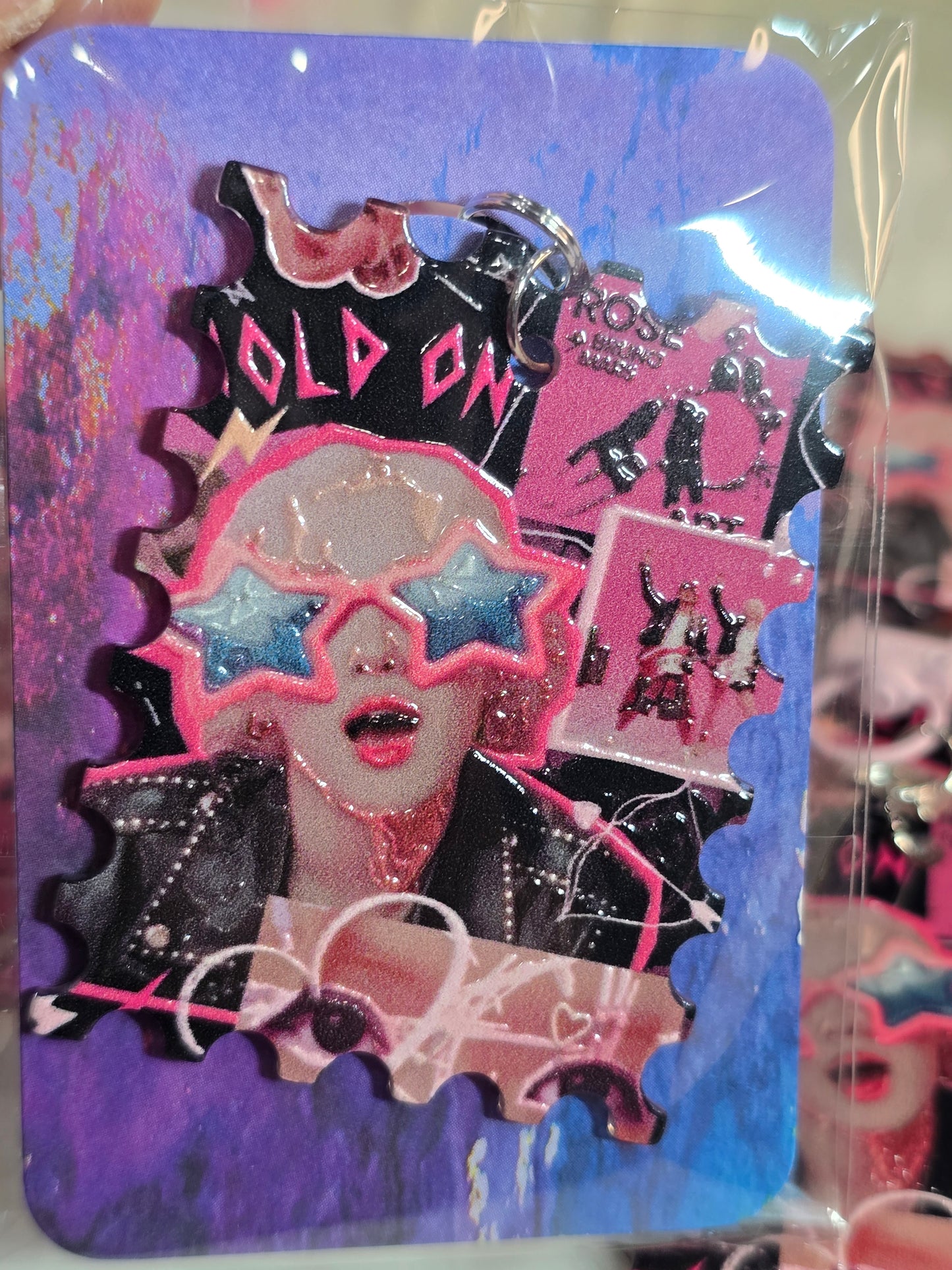 Rose of Black Pink Acrylic Keychain