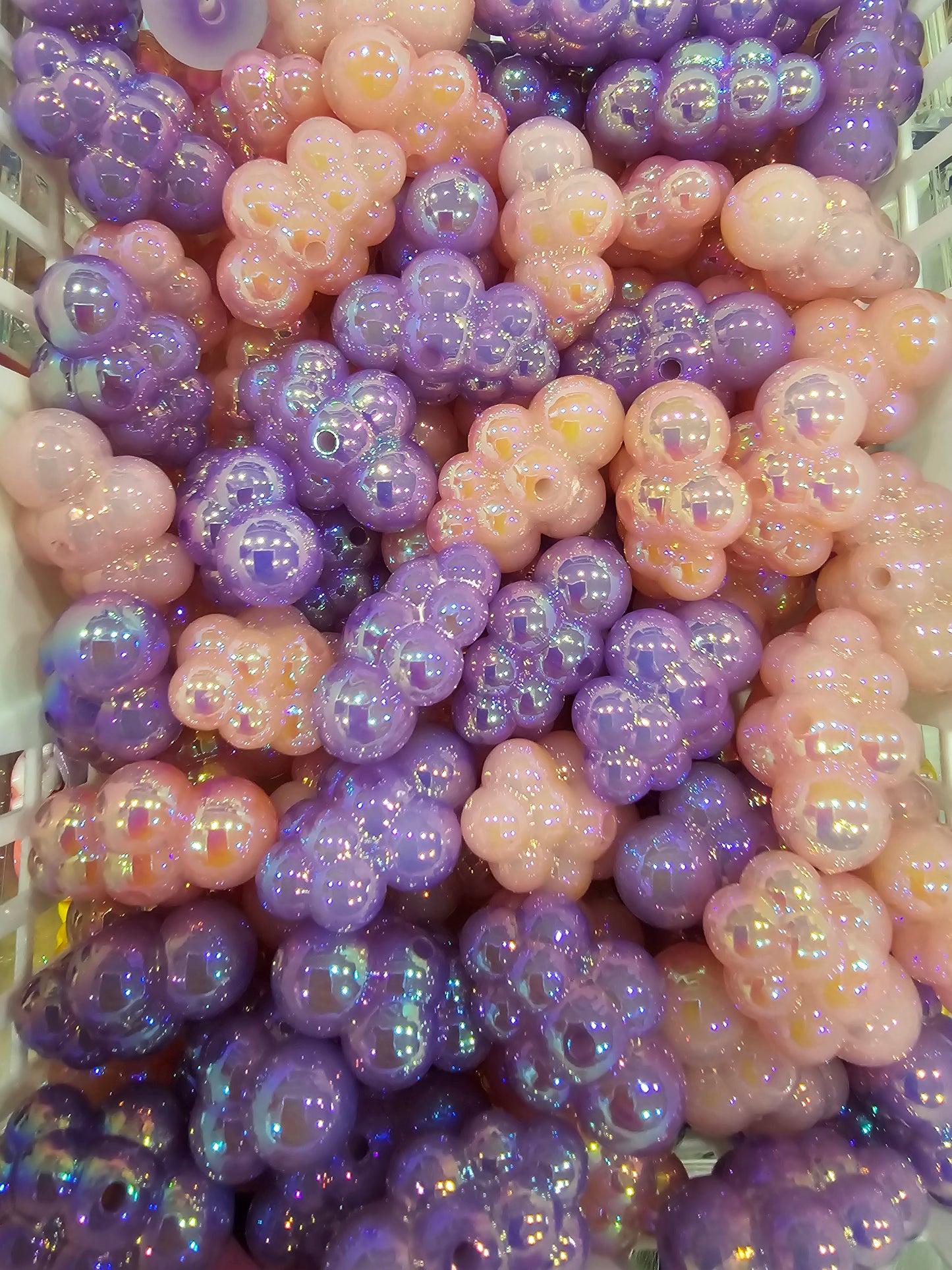 Pink and Purple cloud beads