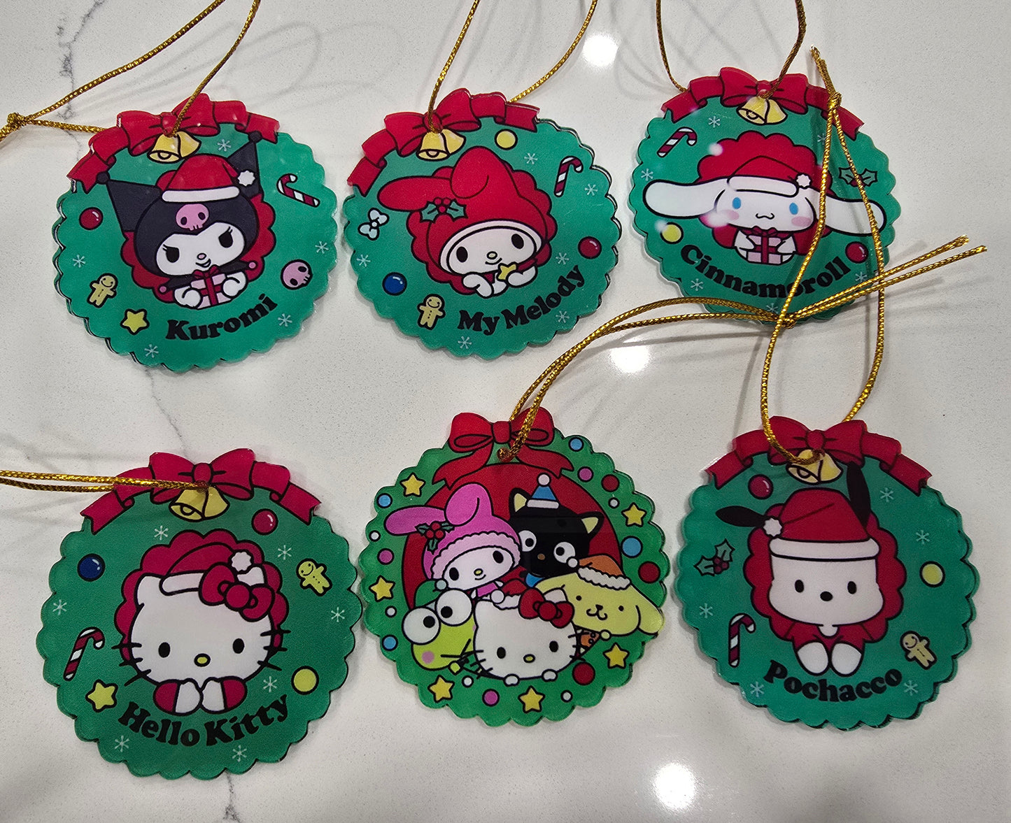San san Christmas Acrylic Ornaments set