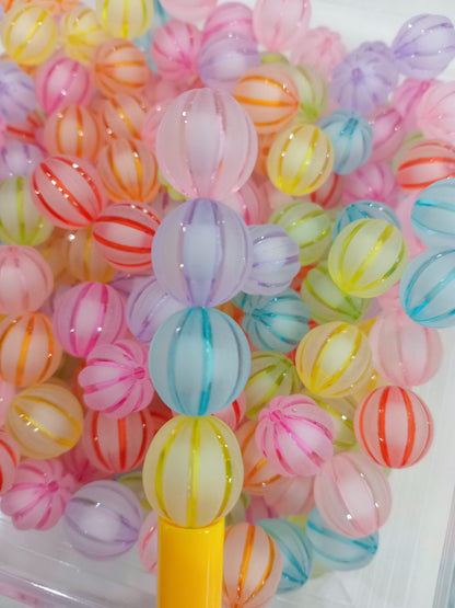 Colorful pumpkin beads 16mm