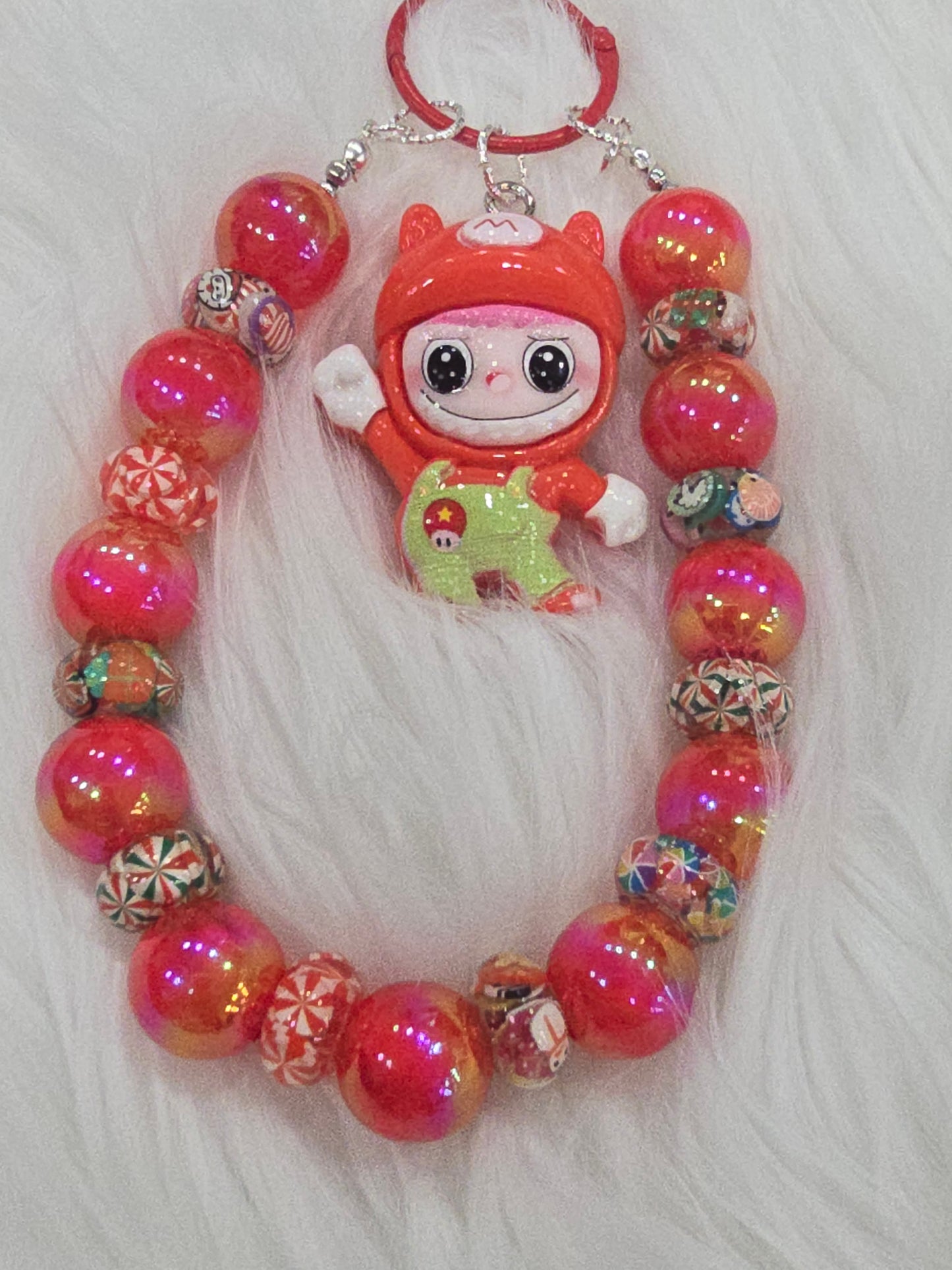 Red cute la bubu phone charm