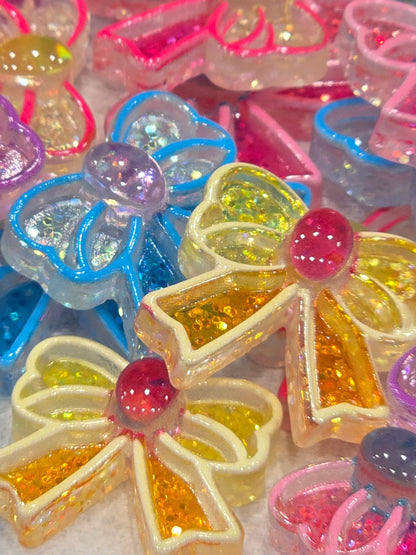 Cute glitter bow charms