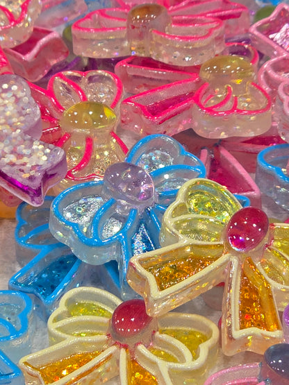 Cute glitter bow charms