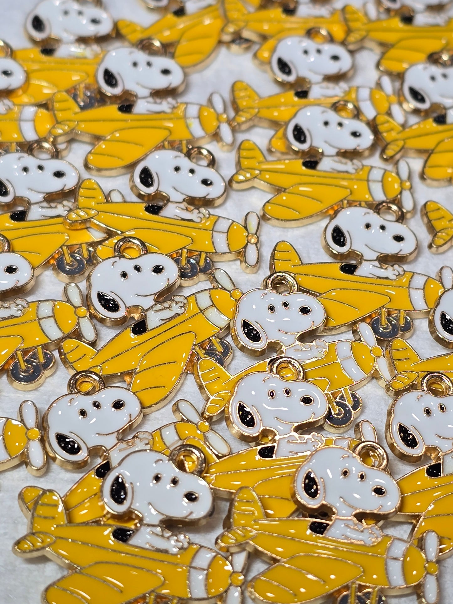 Snop dog airplane - Metal Charm Pendant