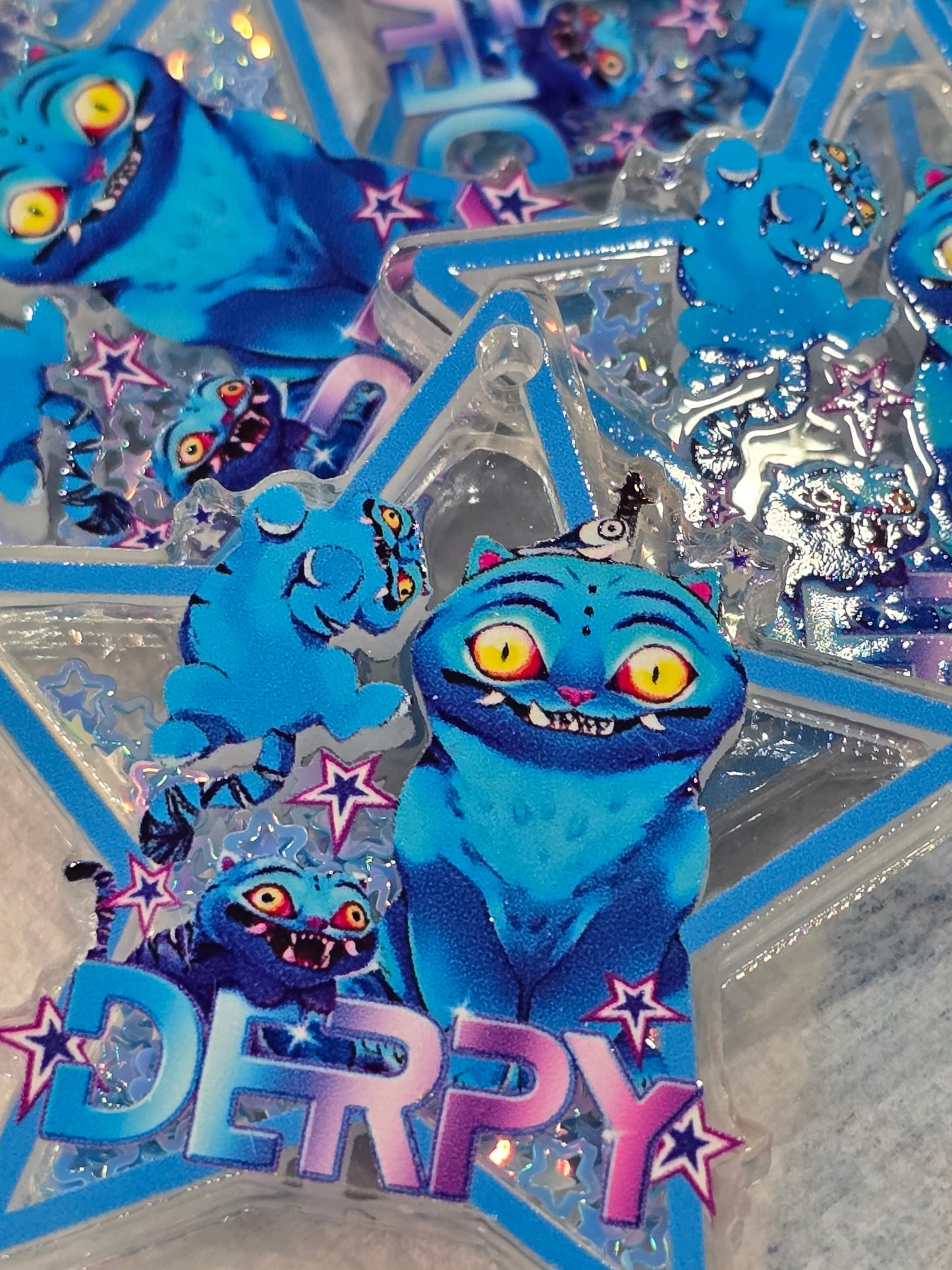 Derpy Kpop Demon Hunter Cat- Acrylic shaker Set of 5pcs