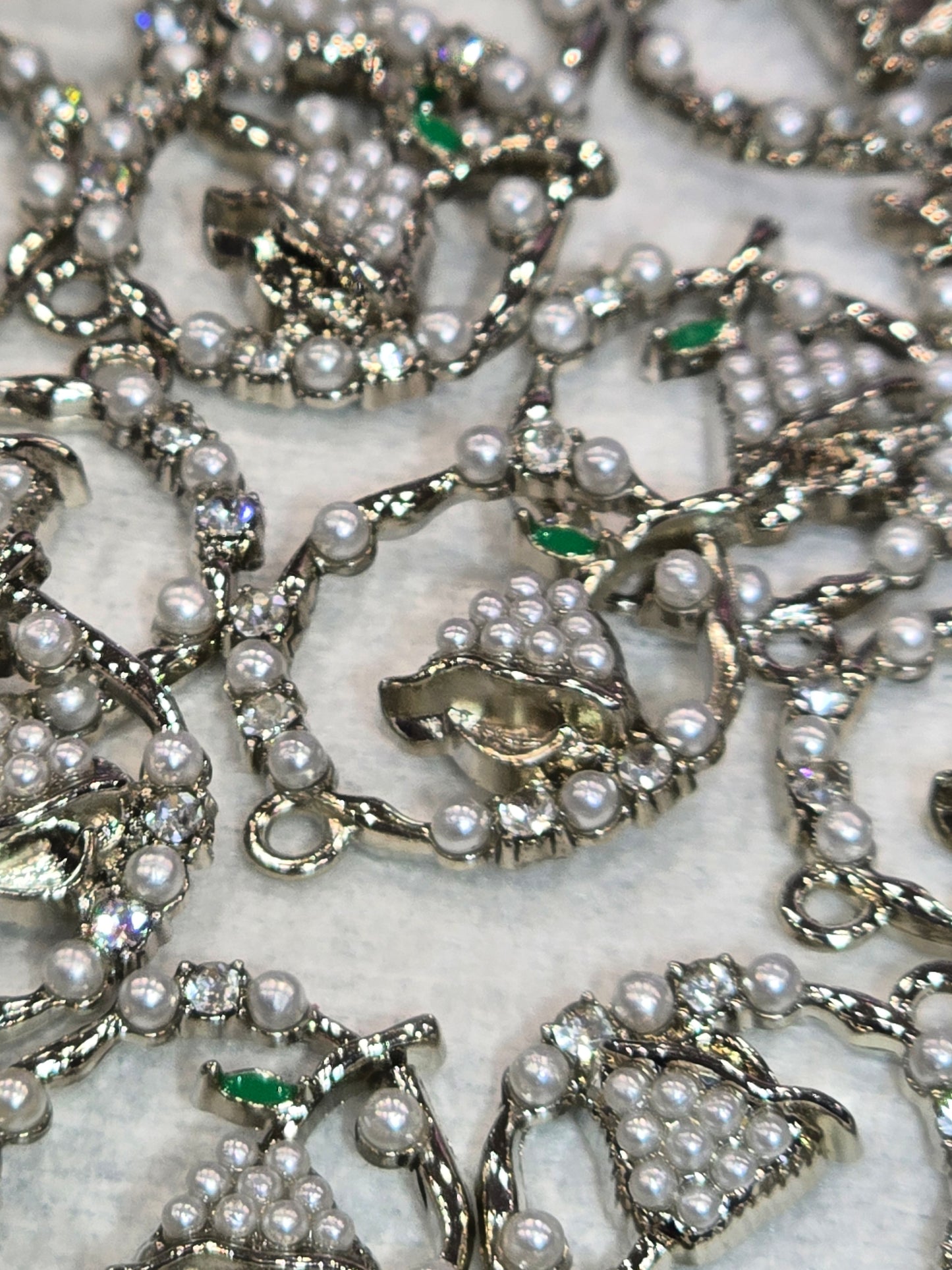 round Flower- Metal Charm Pendant