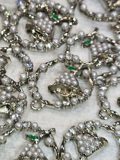 round Flower- Metal Charm Pendant