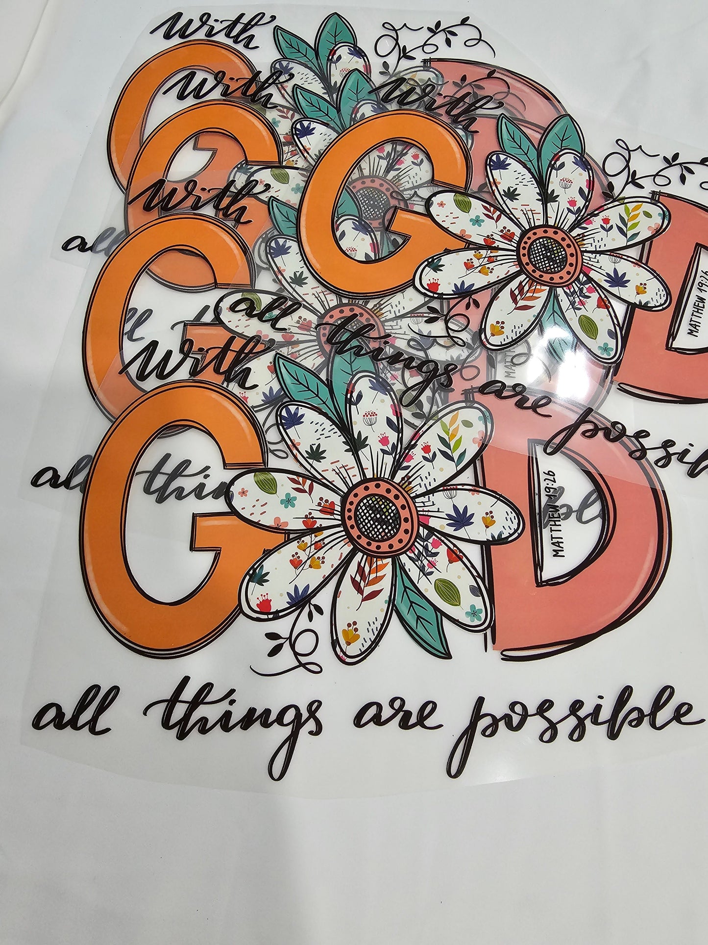 With God All things are possible- DTF Transfer 8 x 10