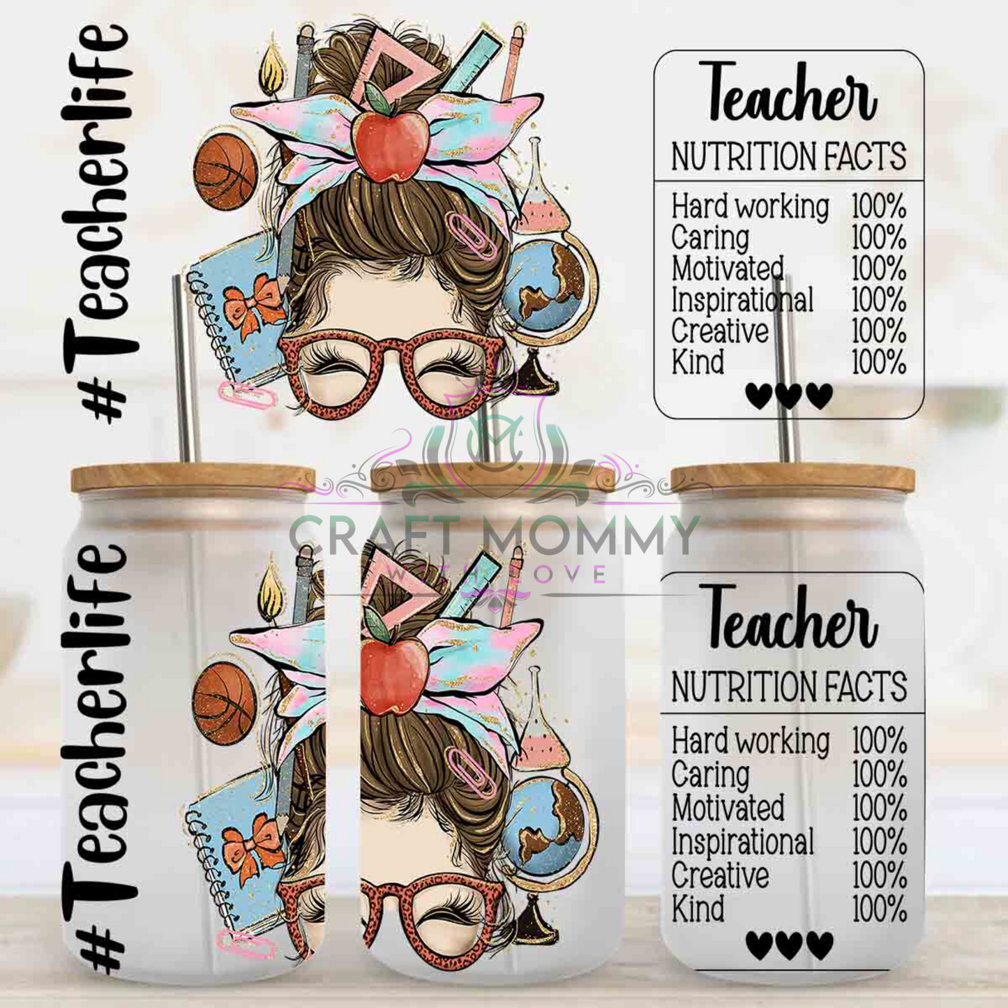 Teacher life- UV DTF Wrap 16 oz