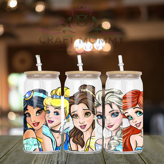 Disney Princesses UV DTF Wrap for 16 oz